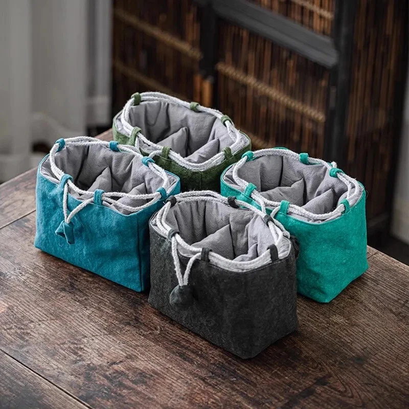 Чайный сервиз пакетик для хранения дорожный набор утолщенный хлопок льняной чайник чайная чашка тканевый пакетик - Изображение 2 из 4