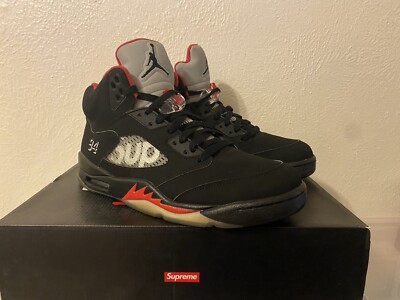 Size 11 - Supreme x Air Jordan 5 Retro Black 886691325666| eBay