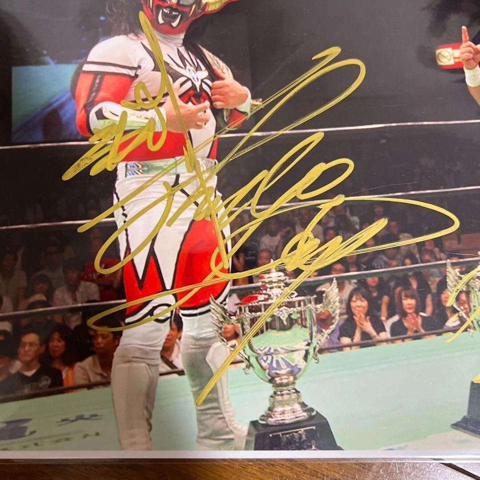 Máscara de tigre Jushin Thunder Liger A4 foto autografiada lucha libre Talent Goods 08 Foto 2 de 3