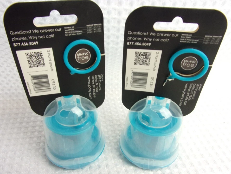 4 tapas Joovy Dood Sippy Cup - Turquesa - Caños duros - 2 paquetes de 2 - Nuevas Foto 2 de 4
