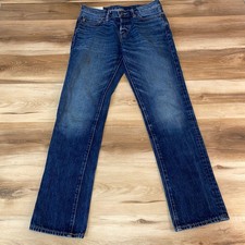 Abercrombie Fitch Jeans Men 30x30 Slim Straight Dark Wash Button Fly