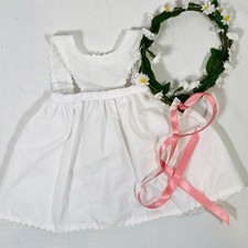 18" American Girl Doll Kirsten's Birthday Outfit: Pinafore Apron  Daisy Wreath