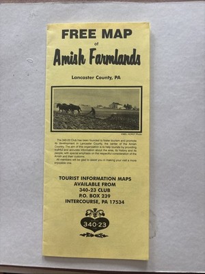 Free Map Of Amish Farmlands Lancaster County PA Tourist Information