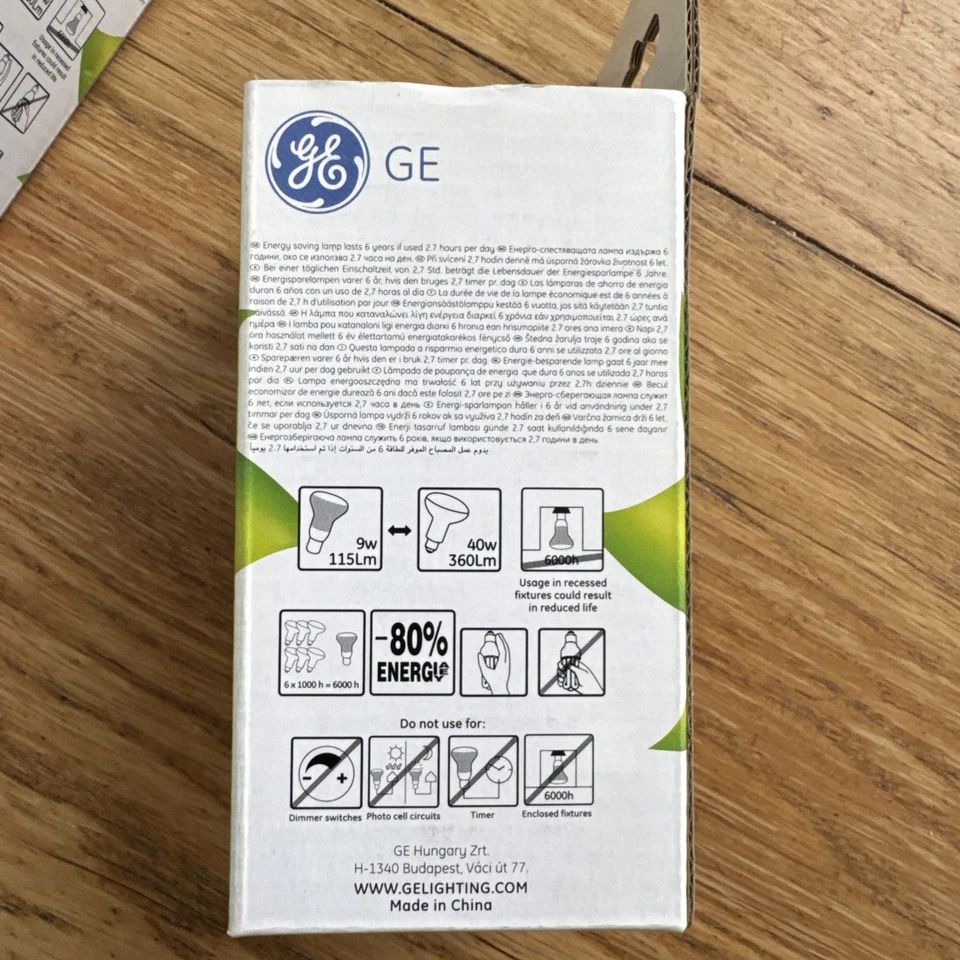 3x 9W =40W GE R63 Reflector Spot Light Bulbs 2700K Warm White ES E27 Screw - Image 3 of 4