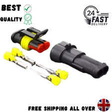 5 Set 12V 2Pin Cable Wire Connector Plug Waterproof Sealed For Electrical Car UK