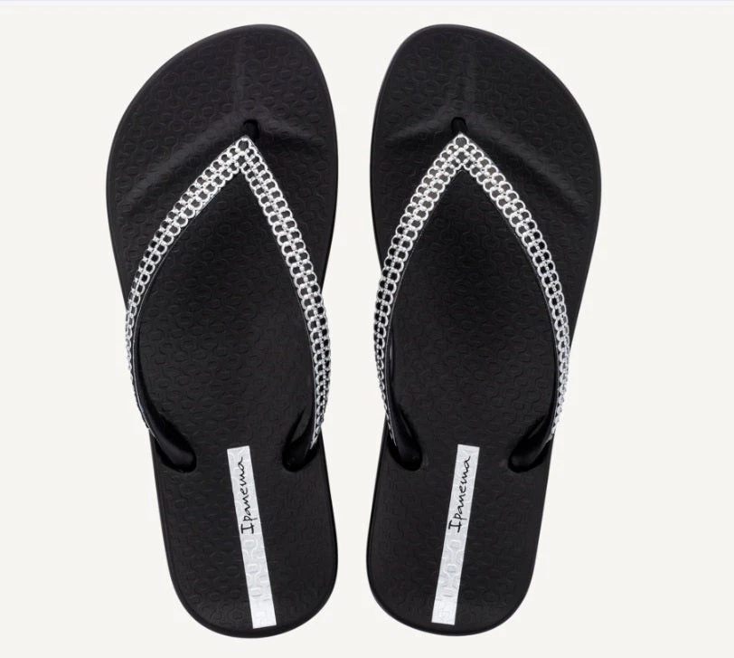 Ipanema Mesh X Fem Flip Flops IP.83749.BP363 Black/Silver NEW