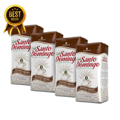 Whole Bean Coffee 16oz Medium Roast 4 Pack Dominican Blend