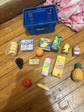 Walmart Pretend Play Grocery Basket Miniature Food Set Plastic Multicolored