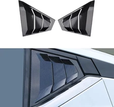 Rear Side Window Louvers Racing Style Triangular Window Glass Blinds, ABS Carbon