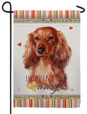 Long Hair Dachshund Sublimated Garden Flag