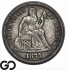 1877 Seated Liberty Dime, XF++