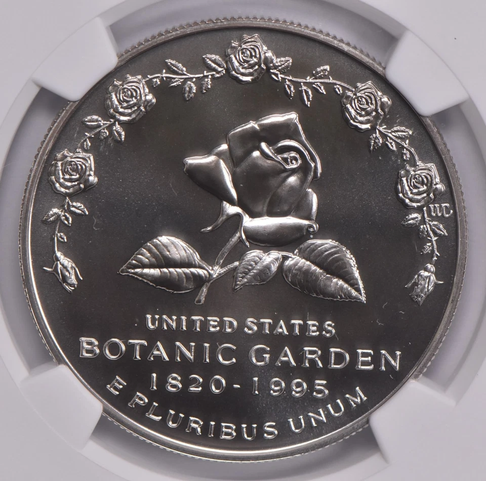 MS70 1997-P Botanic Garden Coin & Currency Commem. Silver Dollar NGC Brown *8266 - Image 3 of 4