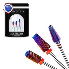 3Pcs 5 in Nail Drill Bits Set MelodySusie Carbide Tungsten Smooth Round Large