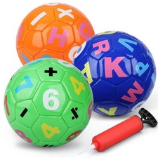 Dilabnba Kids Mini Soccer Balls, 3PCS Toddlers Football Toys, Small, MULTI