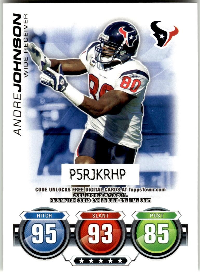 2010 Topps Attax #NNO Andre Johnson Code Cards