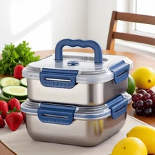Stainless Steel Food Storage Containers with Airtight Lids Meal Prep Lunch Box