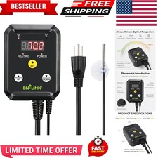 Reptile Thermostat Temperature Controller, Digital Heat Mat Thermostat for Se...