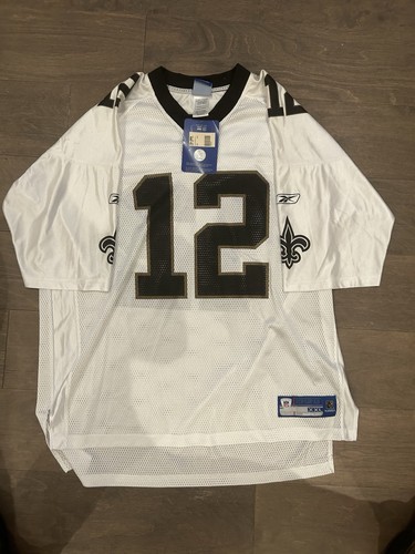 Maglia Reebok New Orleans Saints Marques Colston taglia XXL bianca sul campo NFL