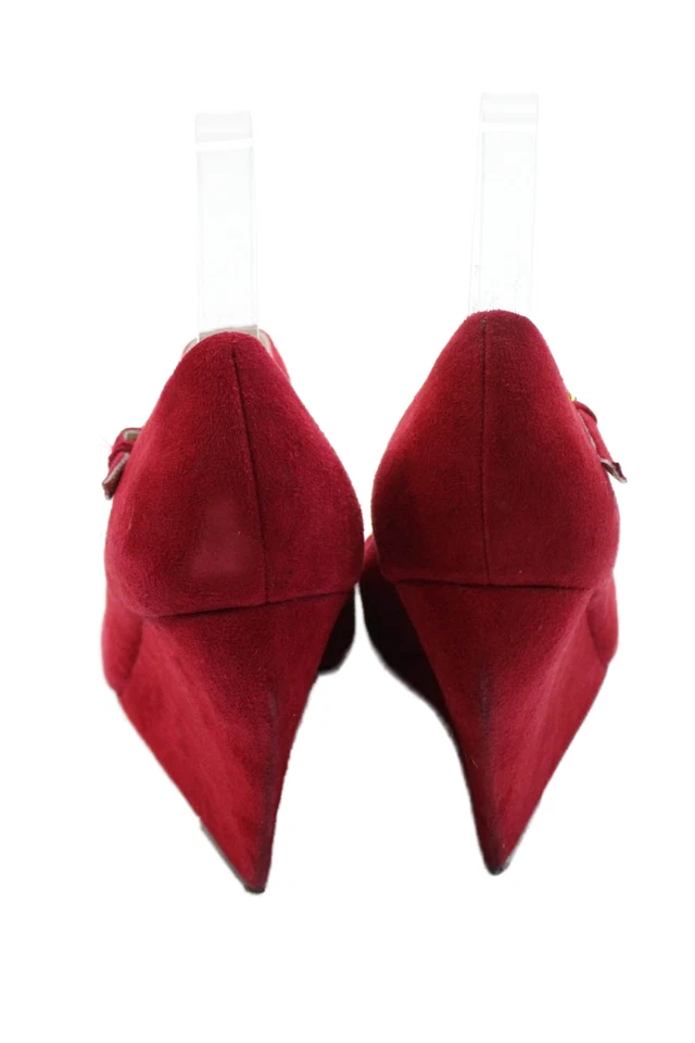 Jean Michel Cazabat Mujer Gamuza Detalle Correa Tacones Cuña Rojo Talla 8.5 Foto 3 de 4