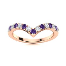 Crown Chakra Amethyst Stone Sterling Silver Prong Full Eternity New Ring
