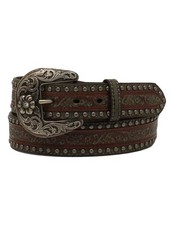 Nocona Western Belt Womens Floral Embossed Studs Overlay N320003702