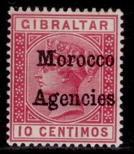 MOROCCO AGENCIES (GB) QV SG2, 10c carmine, M MINT. Cat £12.