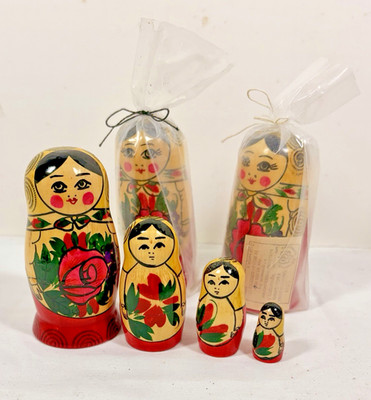 4 pcs  Russian Nesting Semenov Doll-Matryoshka LOT of 3