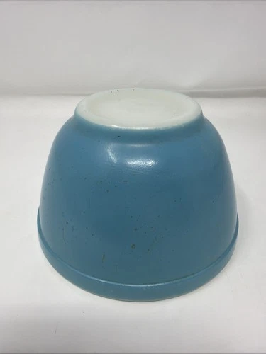 Vintage Pyrex Primary Blue 401 Small Nesting Mixing Bowl 1.5 Pint Glass #3