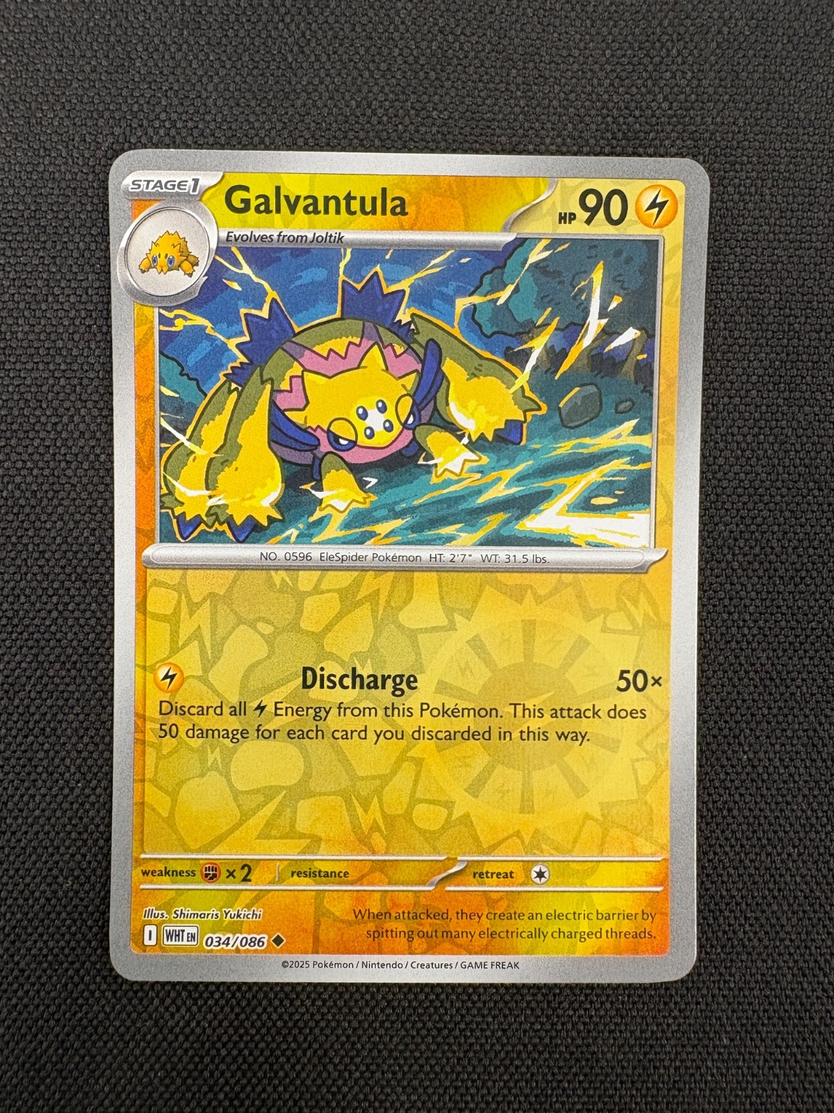 Galvantula 034/086 Uncommon White Flare Pokemon Reverse Holo NM