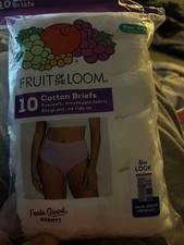 Fruit of the Loom Woman's Briefs NWT 10 Pack Size 9 All White New in Package