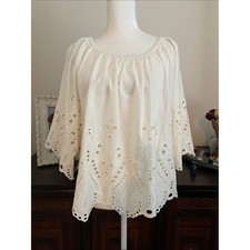 Dylan cut-out embroidery peasant top size XXL
