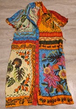 Farm Rio Anthropologie Women's Mini Dress Size Small Tropical Floral Birds