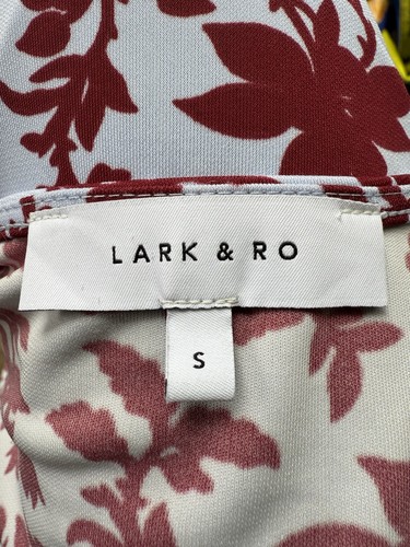 Lark and Ro Blue Burgundy Floral Wrap Dress, size S - Picture 7 of 8
