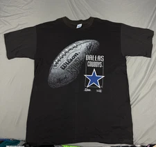 Dallas Cowboys Tee Shirt Mens XL Black Salem Wilson NFL Football Sport Graphic