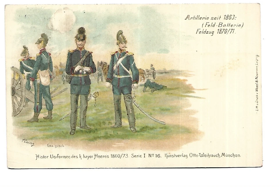 ALLEMAGNE HISTOR UNIFORMEN DES BAYER HEERES 1800/73 ARTILLERIE SEIT 1863 - Photo 1/1