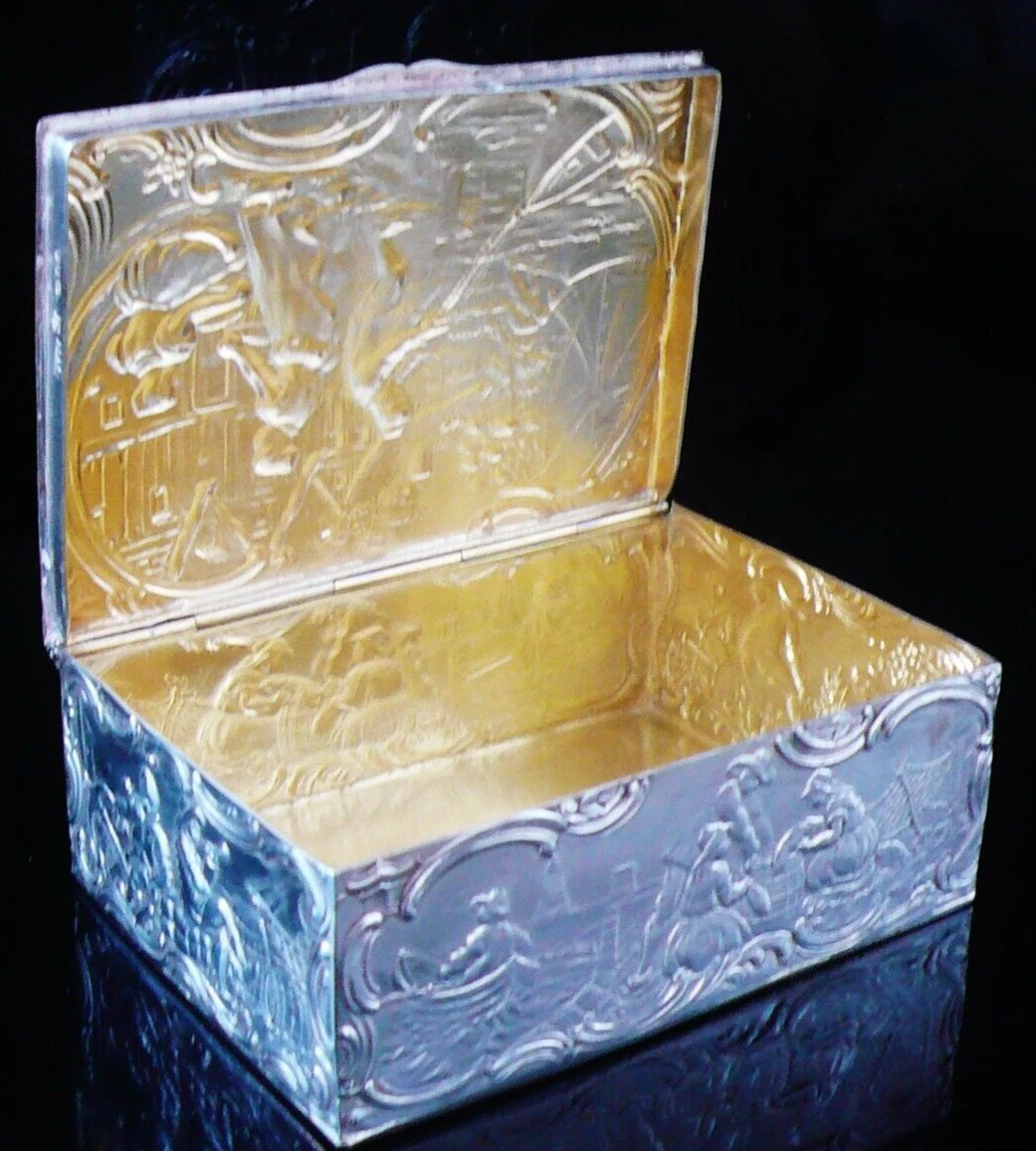 Silver Scenes Box in Antique Solid Silver Boxes for sale | eBay UK