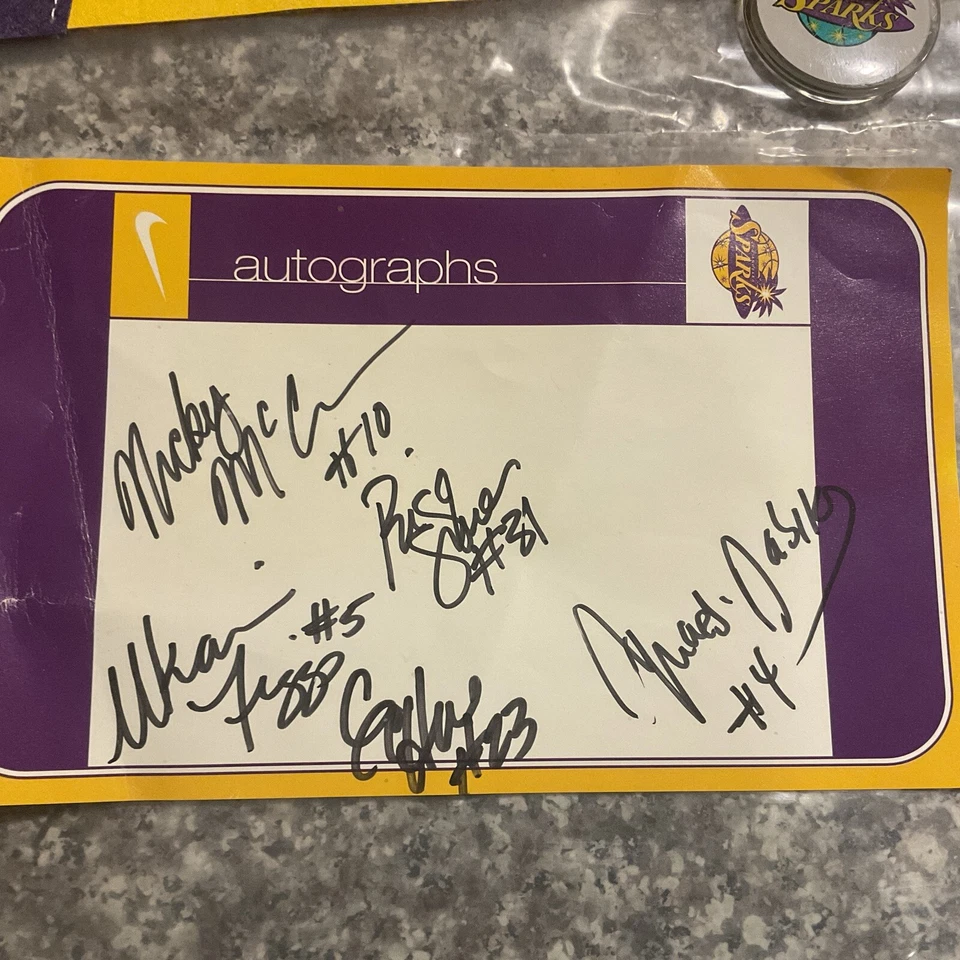 L. A. Sparks Autographed Memorabilia W/ Mini Banner & Key Chain. - Image 2 of 4