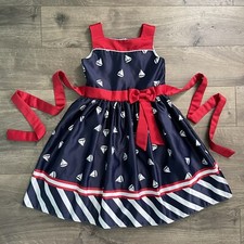 Little Miss Sailboat Nautical Girls Dress Size 6x READ