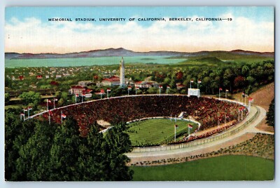 Berkeley California CA Postcard Memorial Stadium University Football Vintage