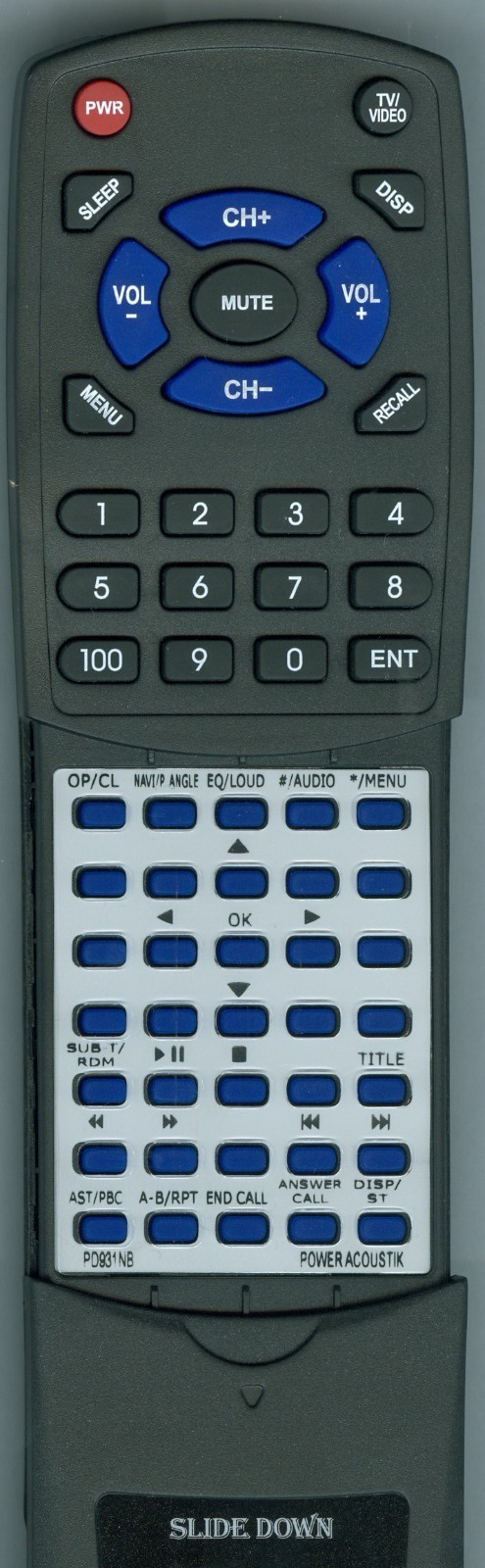 Replacement Remote for POWER ACOUSTIK PD931NB