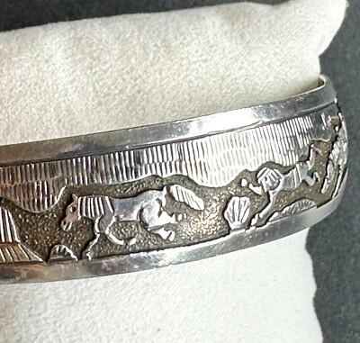 RARE NAVAJO TOM & SYLVIA KEE STERLING TRADITIONAL STORYTELLER