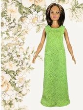 Long formal dress for Curvy Fashionista Fashion Doll Clothes TKCT Light Green