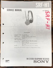 Sony SRF-H1 Portable Radio / Receiver Service Manual Original 