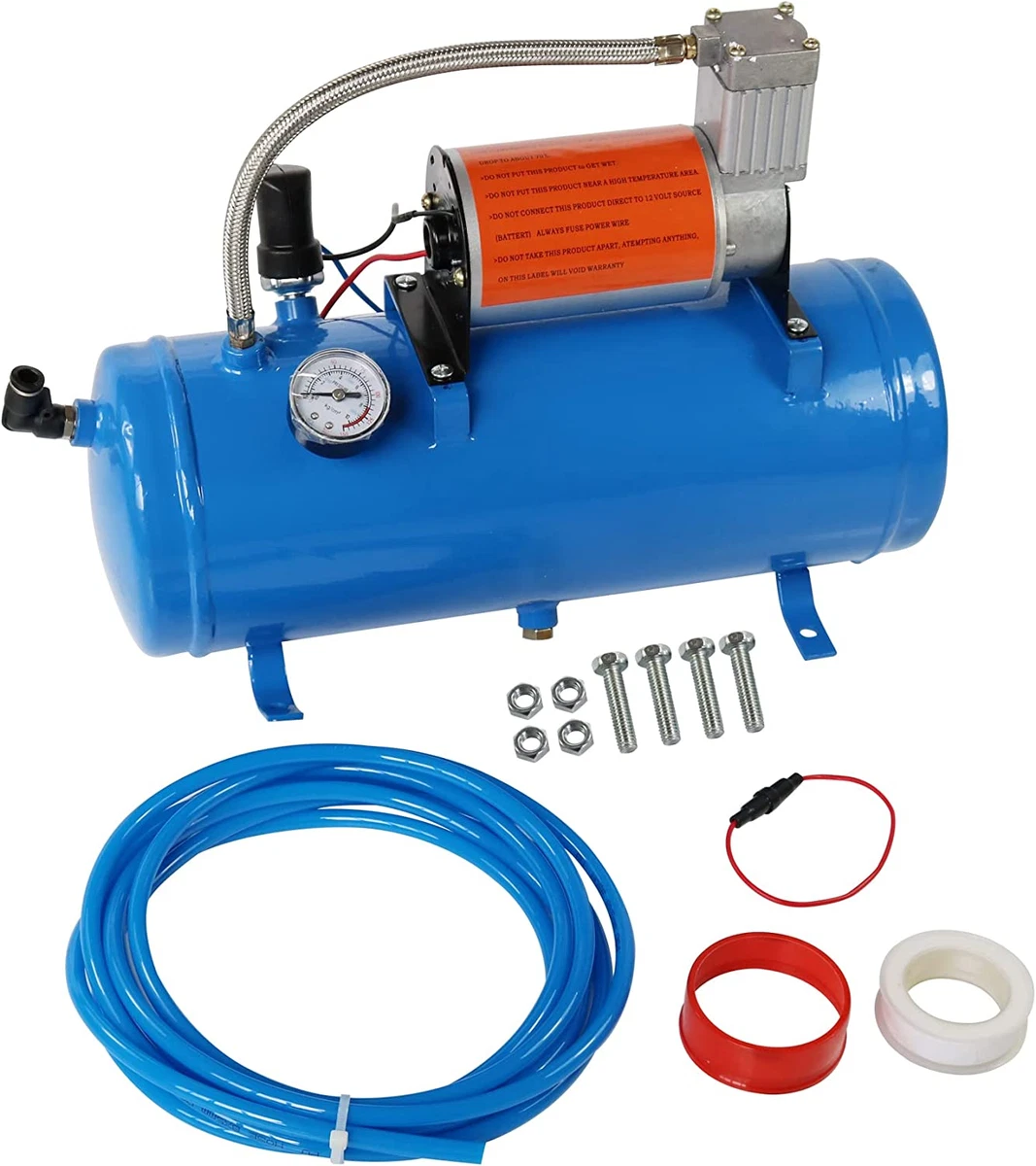 New 150PSI DC 12V Air Compressor with 6 Liter Tank 1.6 Gallon for Train Horns Mo