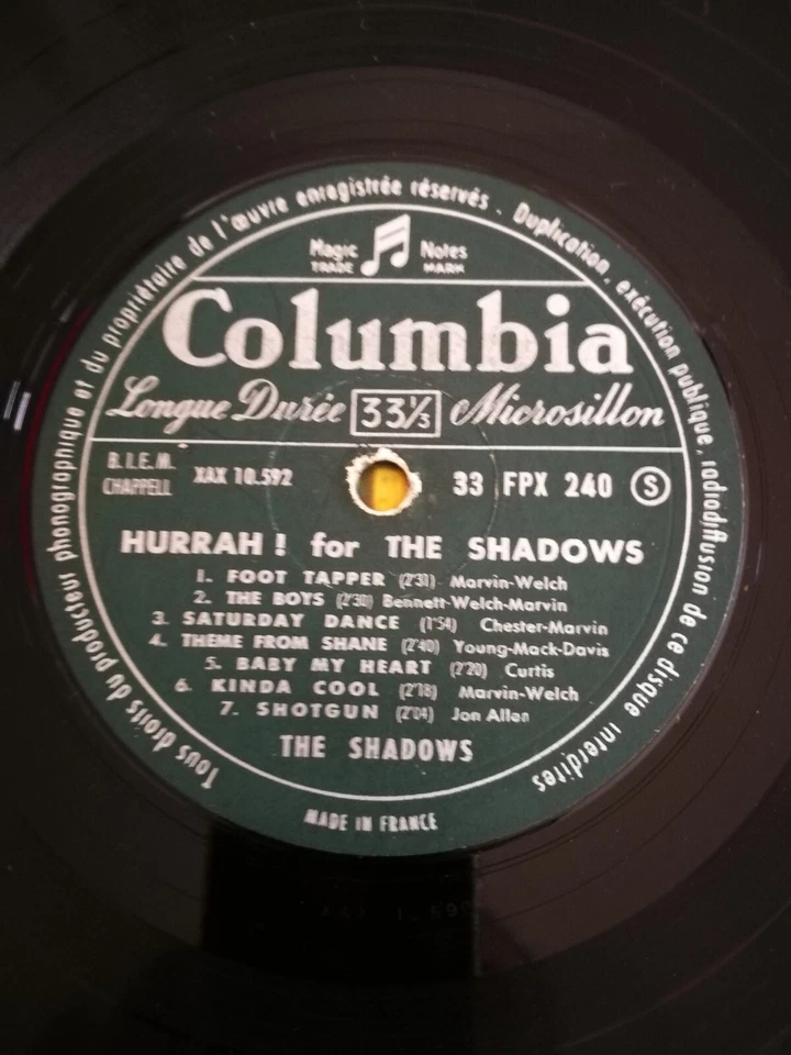 33 Tours Vinyle Album The Shadows Hourrah For Original Tbe - Photo 3/4