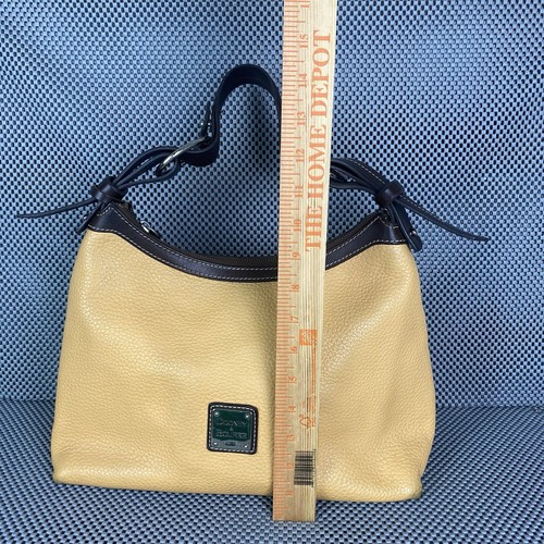 Dooney & Bourke Shoulder Bag Womens Yellow Brown Zipper Leather - Picture 3 of 14