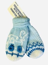 Vintage Baby Mittens Infant 0-2 Years Blue Snuggy Choo Choo Train Gloves -NEW