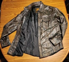 Milwaukee Leather Concealed Carry Brown Distressed Finish Trucker Jacket, NWOT.
