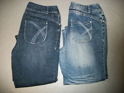 LANE BRYANT EMBROIDERED DENIM CAPRI CROP JEANS PANTS WOMENS PLUS SZ 14 