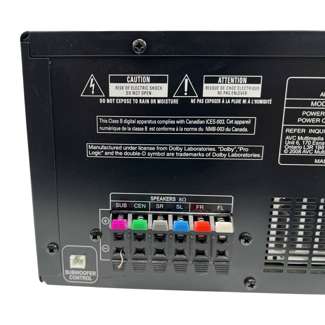 RCA RT2870A 5.1 Surround Sound Home Theater Receiver NO REMOTE